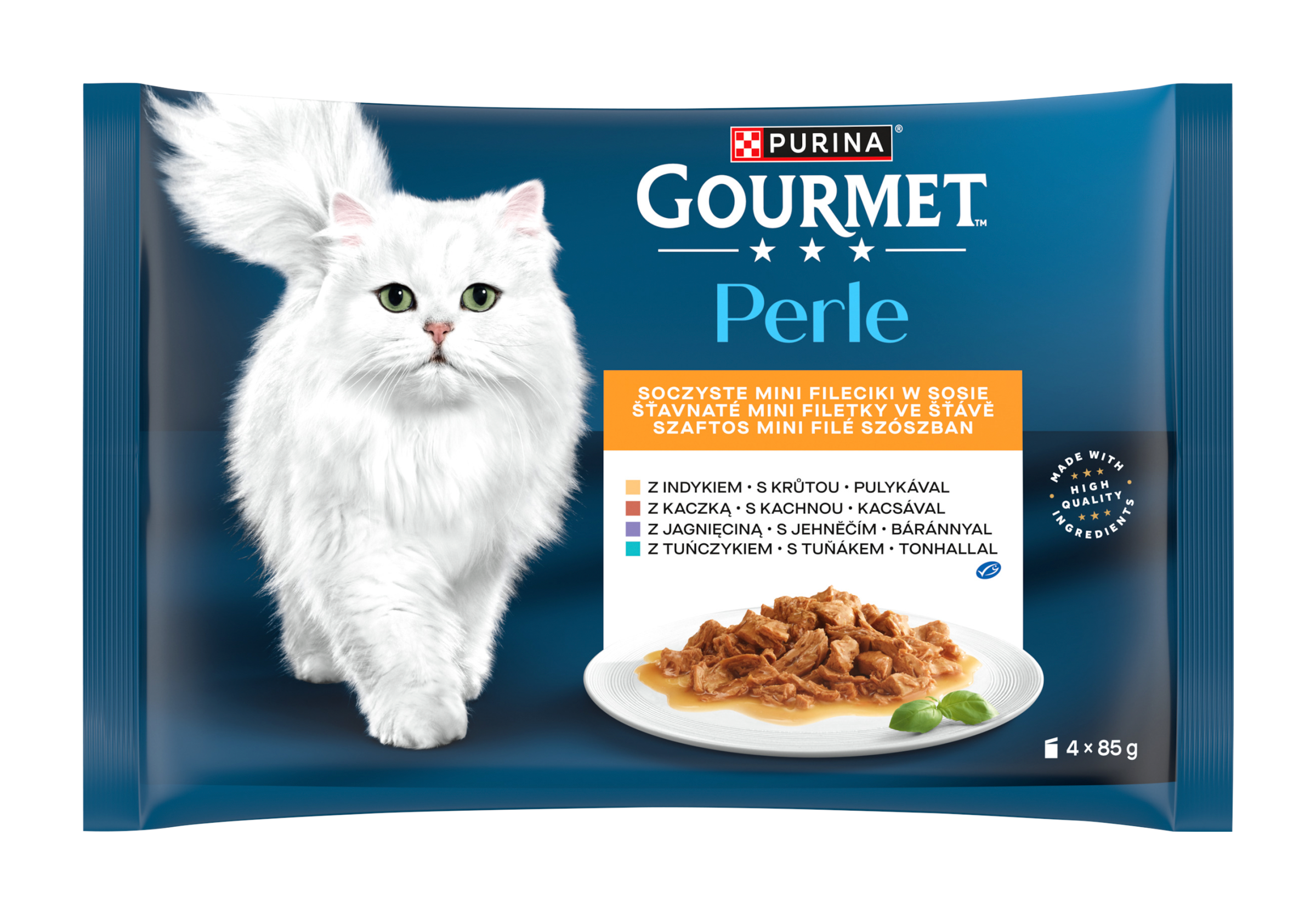 Kapsičky pro kočky Perle mini filetky ve šťávě multipack 4x 85 g