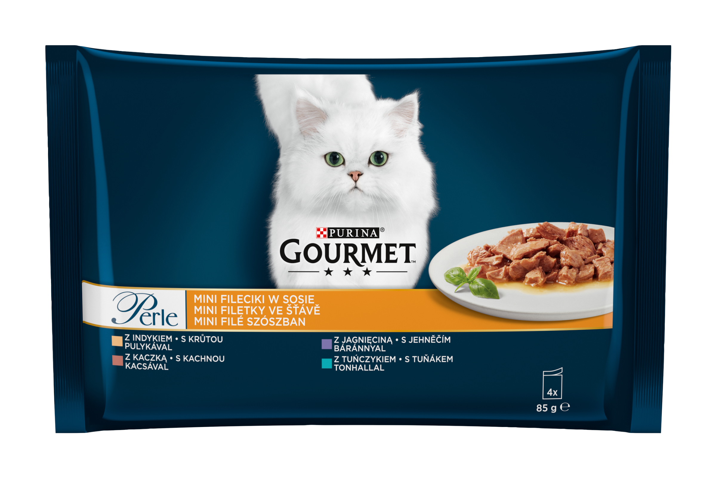 Kapsičky pro kočky Perle mini filetky ve šťávě multipack 4x 85 g