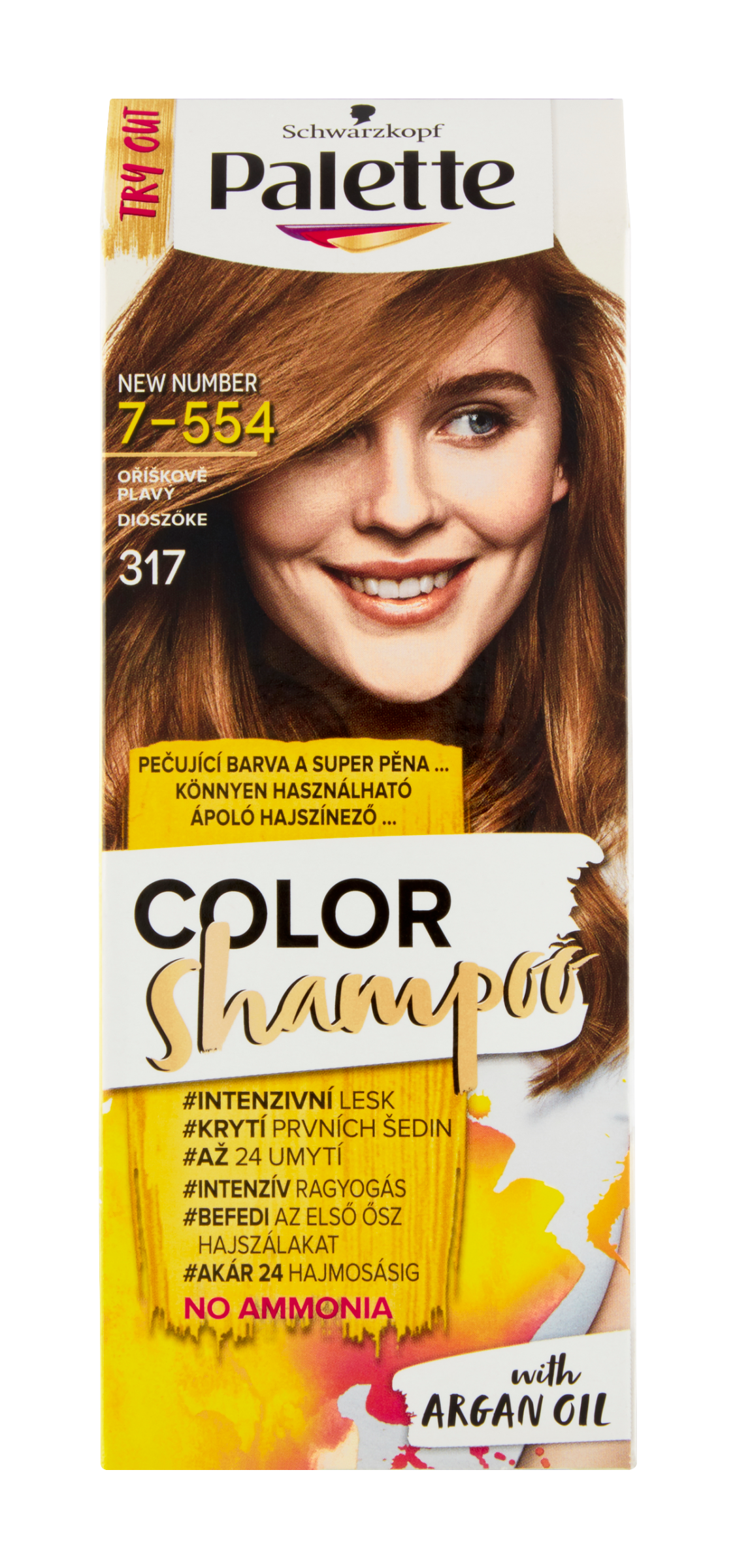 Barva na vlasy Color Shampoo 7-554 (317) oříškově plavý