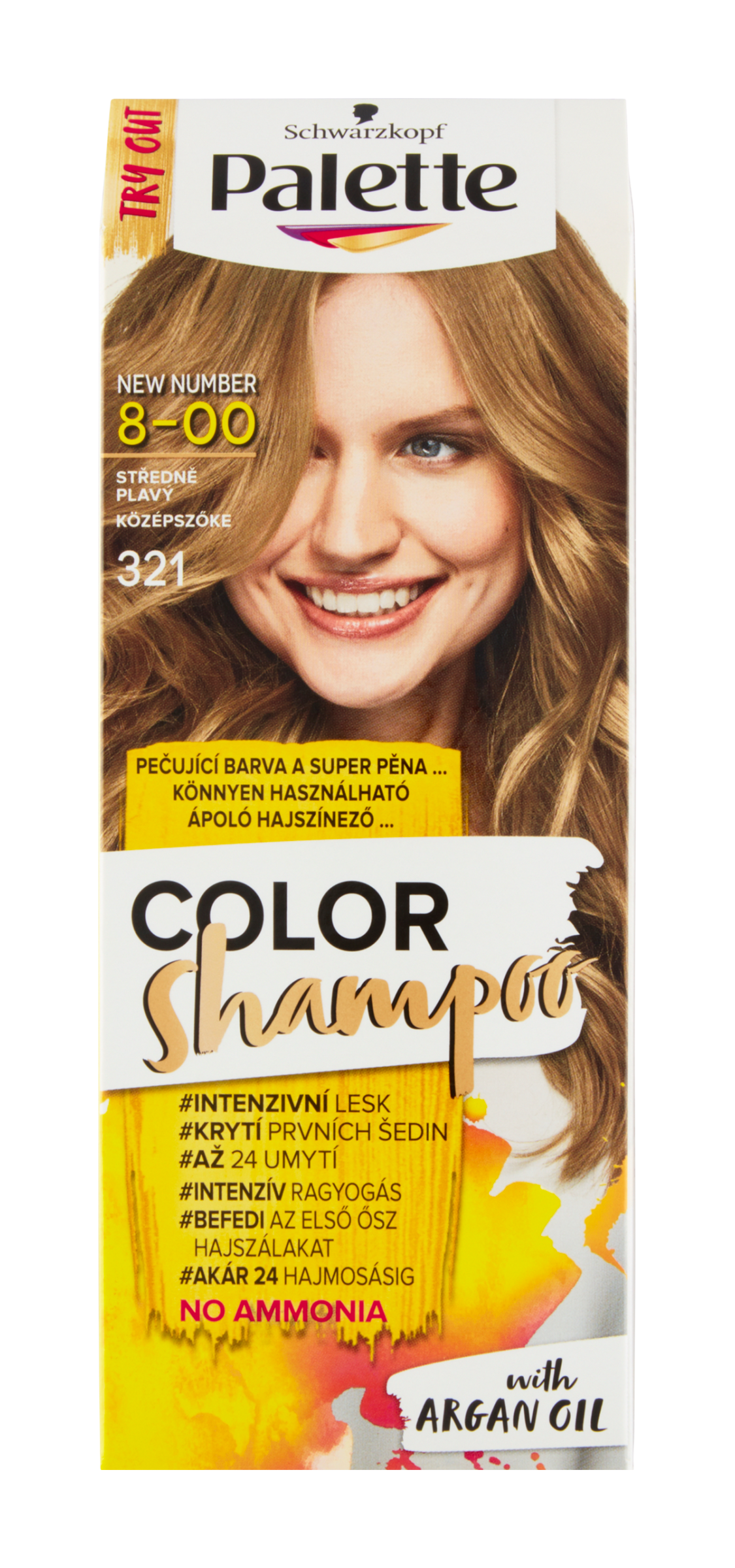 Barva na vlasy Color Shampoo 8-00 (321) středně plavý