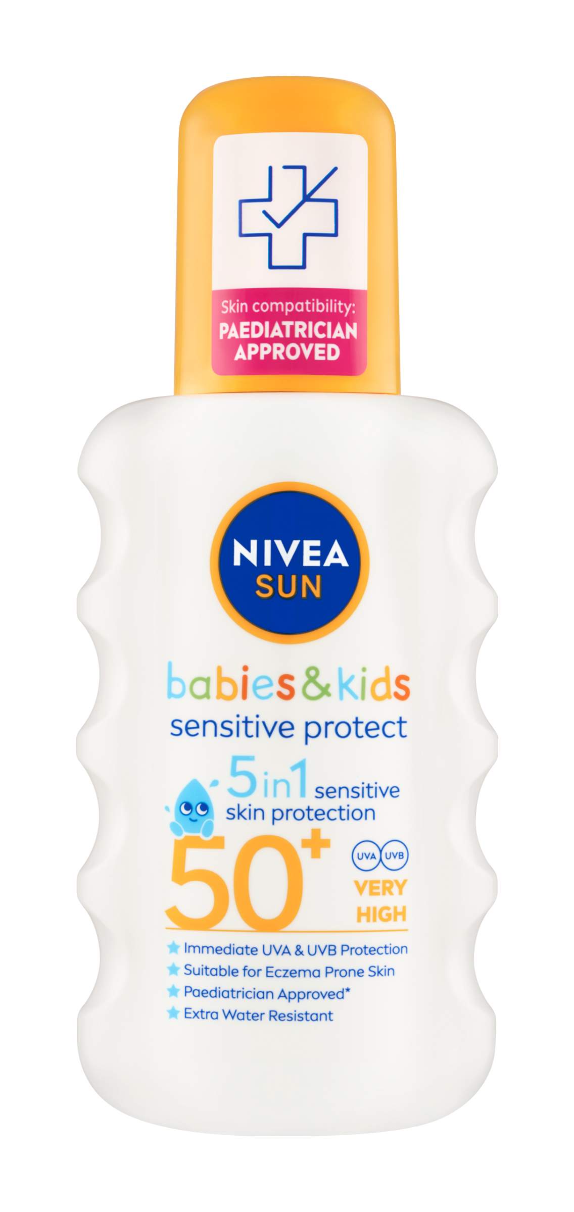 NIVEA Dětský sprej na opalování Sensitive Protect & Care SPF50+ 200 ml