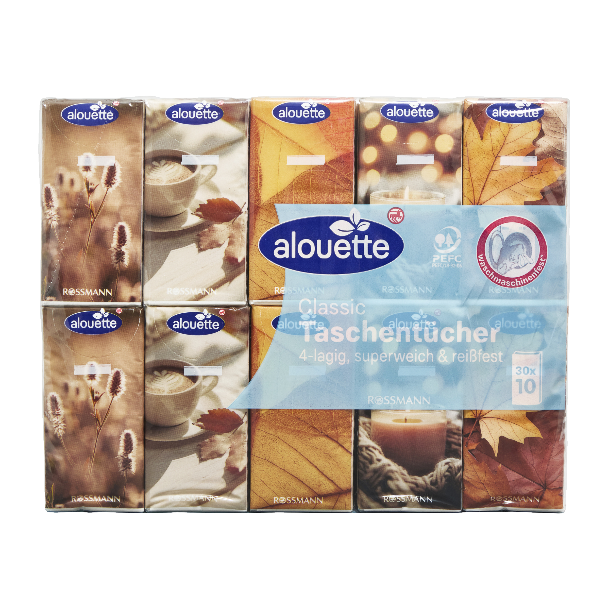 Papírové kapesníky 4vrstvé, různé druhy 30 x 10