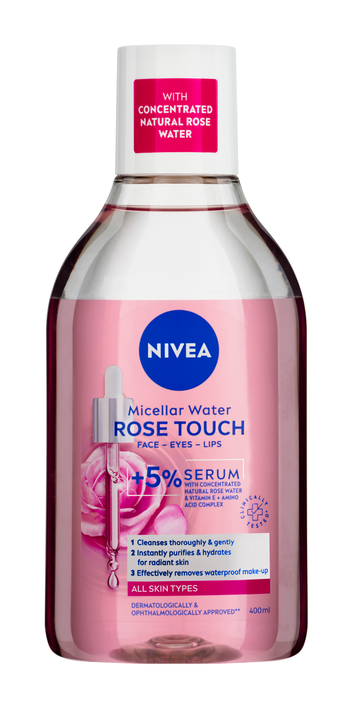 Dvoufázová čisticí micelární voda Rose Touch