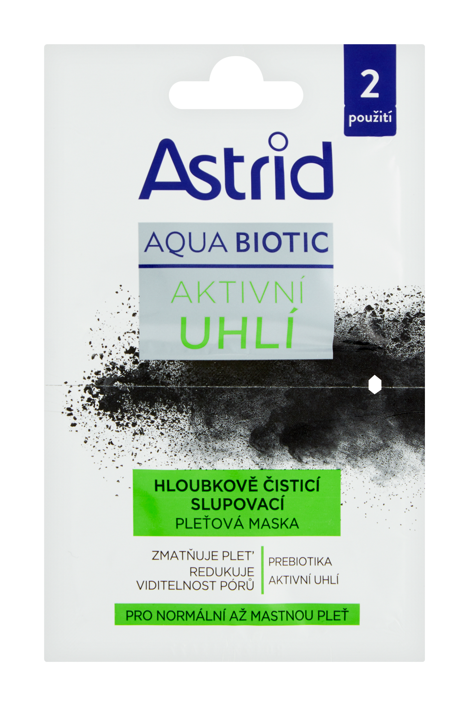 Slupovací pleťová maska Aqua Biotic Aktivní uhlí