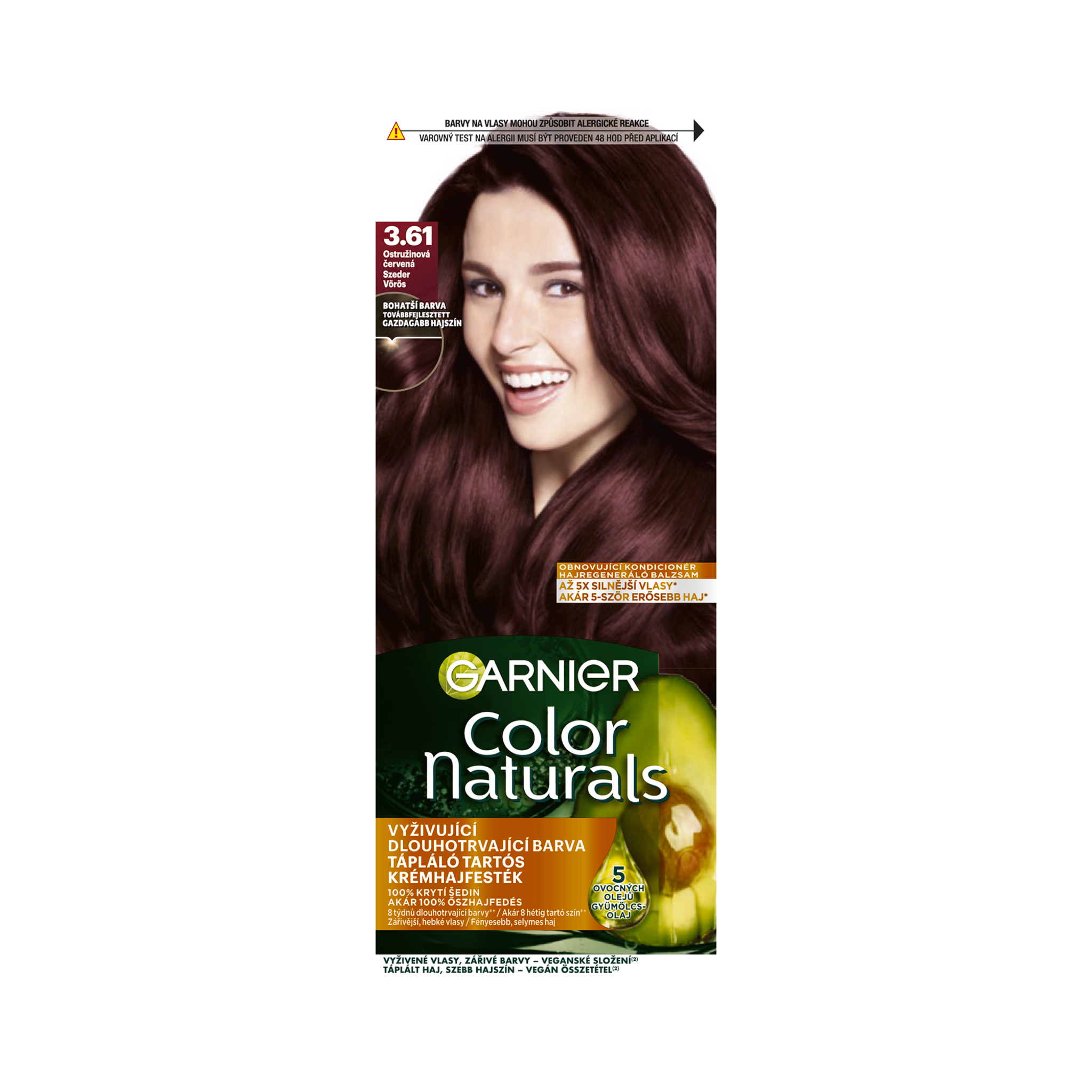 Barva na vlasy Color Naturals 3.61 ostružinová červená
