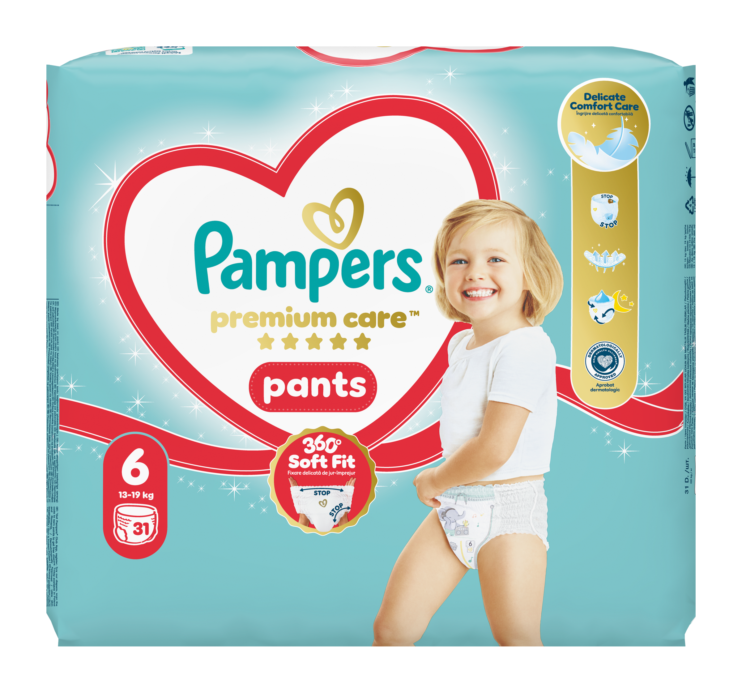 Plenkové kalhotky Premium Care, 15+ kg, vel. 6 31 ks