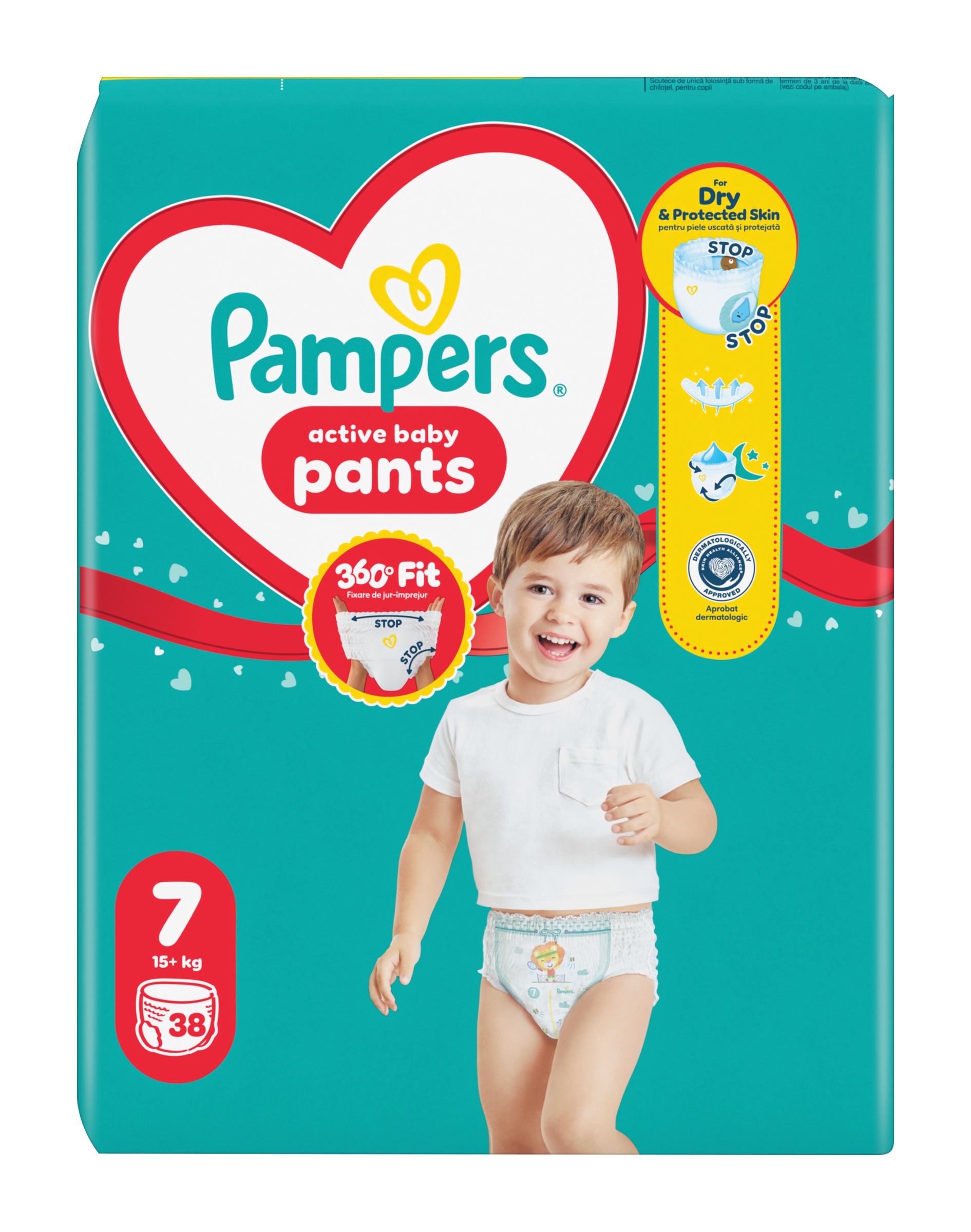 Plenkové kalhotky Active Baby, 17+ kg, vel. 7, Jumbo-Pack 38 ks