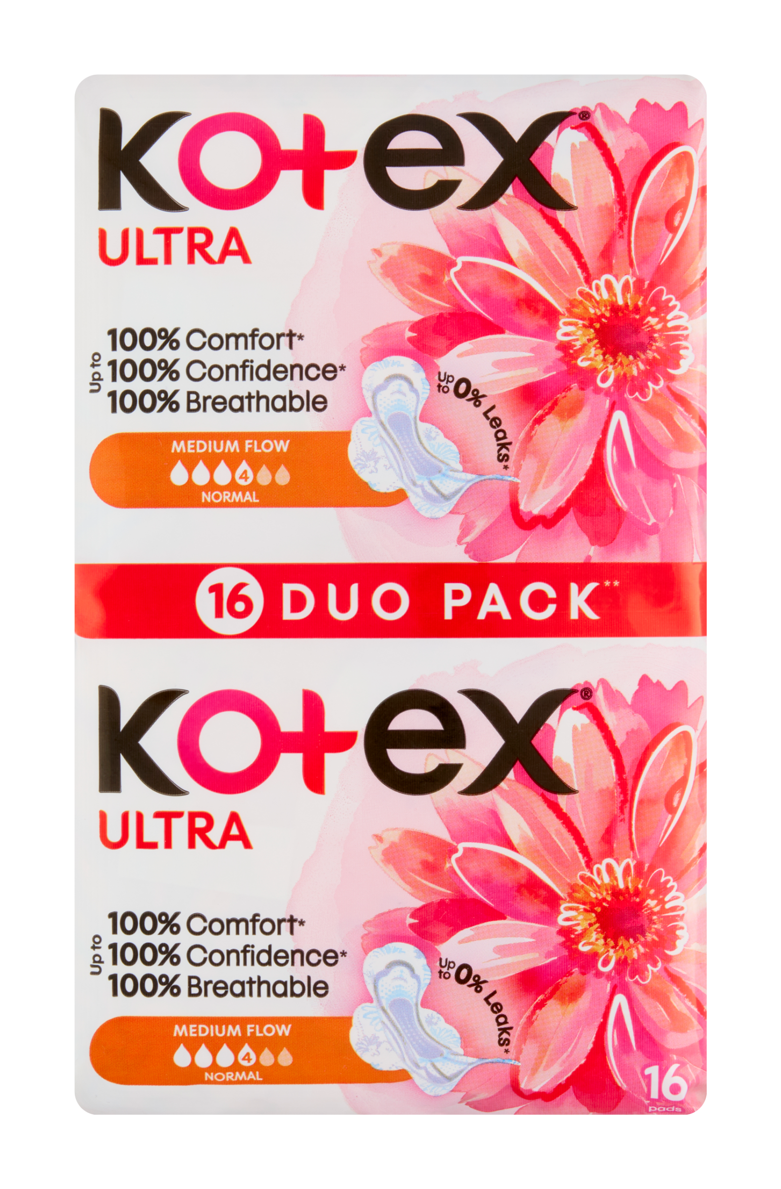 kotex Hygienické vložky Ultra Normal s křidélky Duopack 16 ks