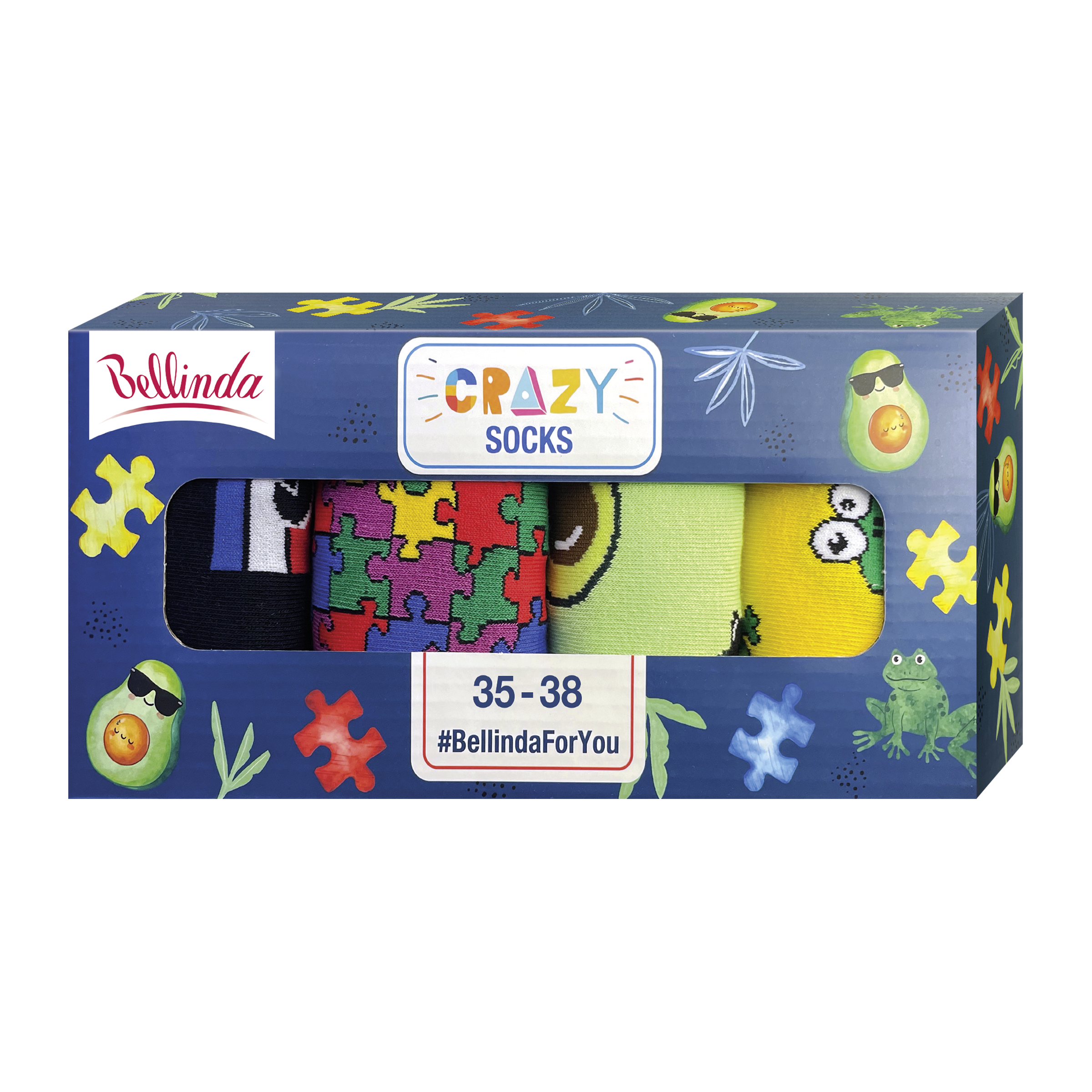 Dárkové balení ponožek Crazy Socks BOX 4 ks