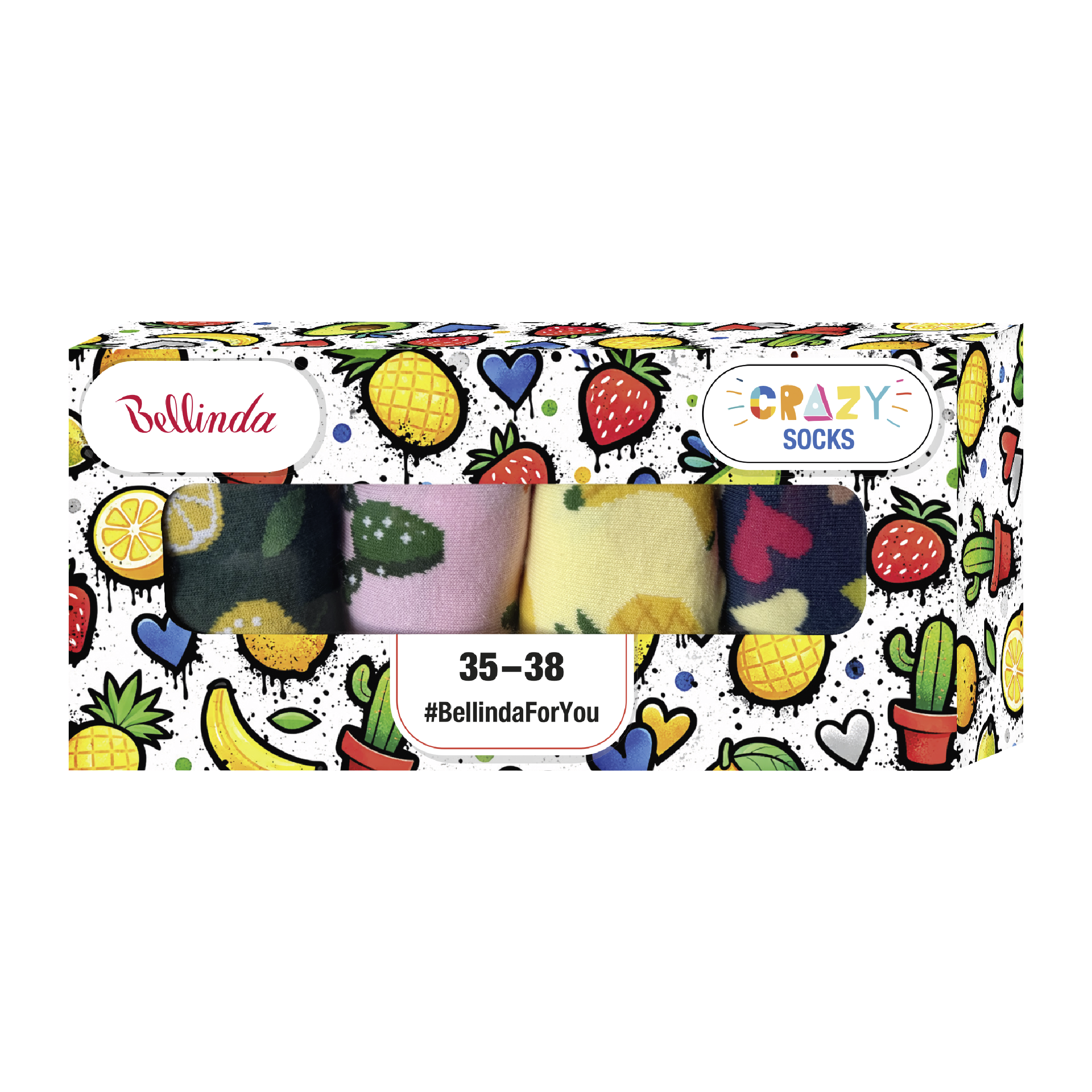Dárkové balení ponožek Crazy Socks Box 4 ks, různé druhy