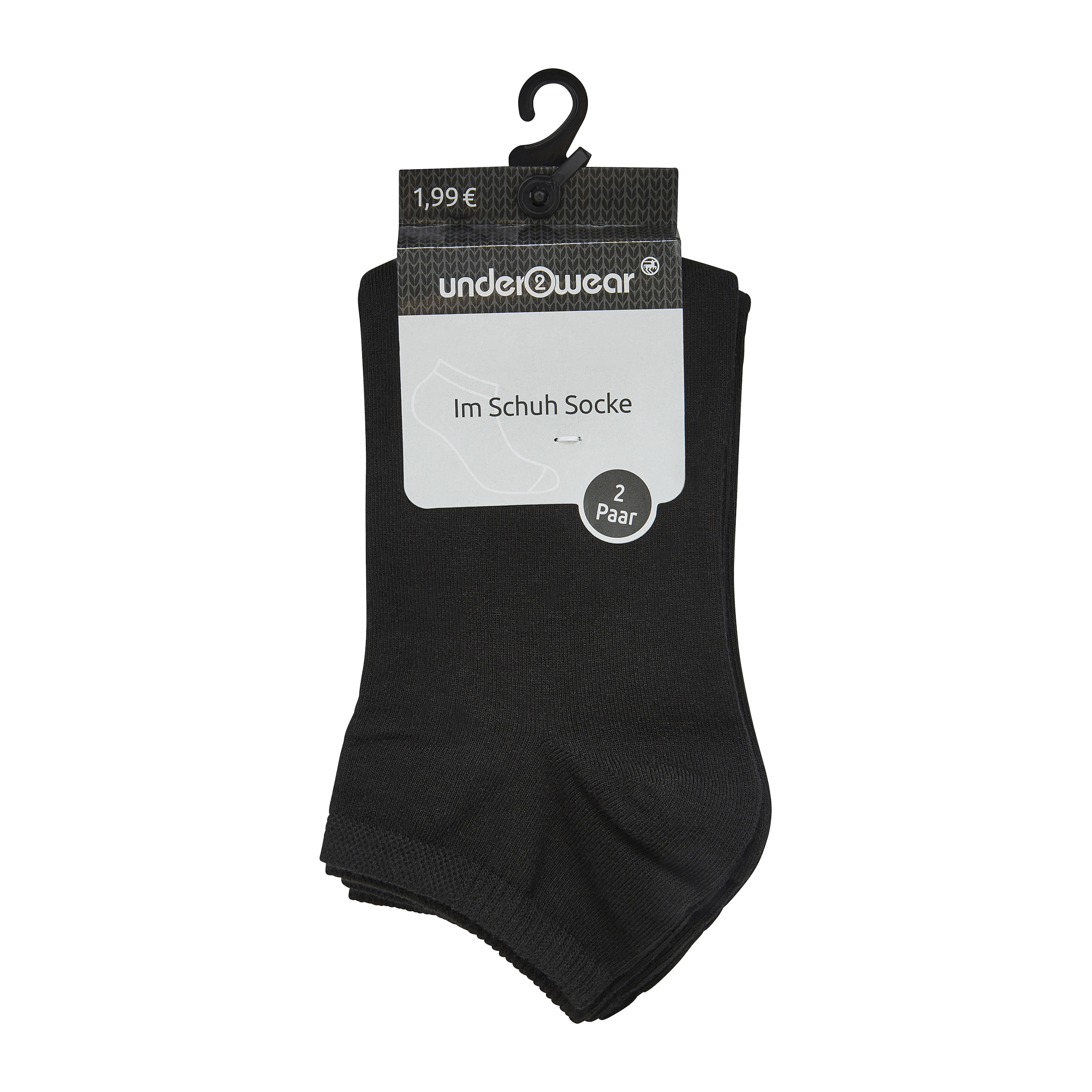 under2wear Nízké ponožky černé 39/42
