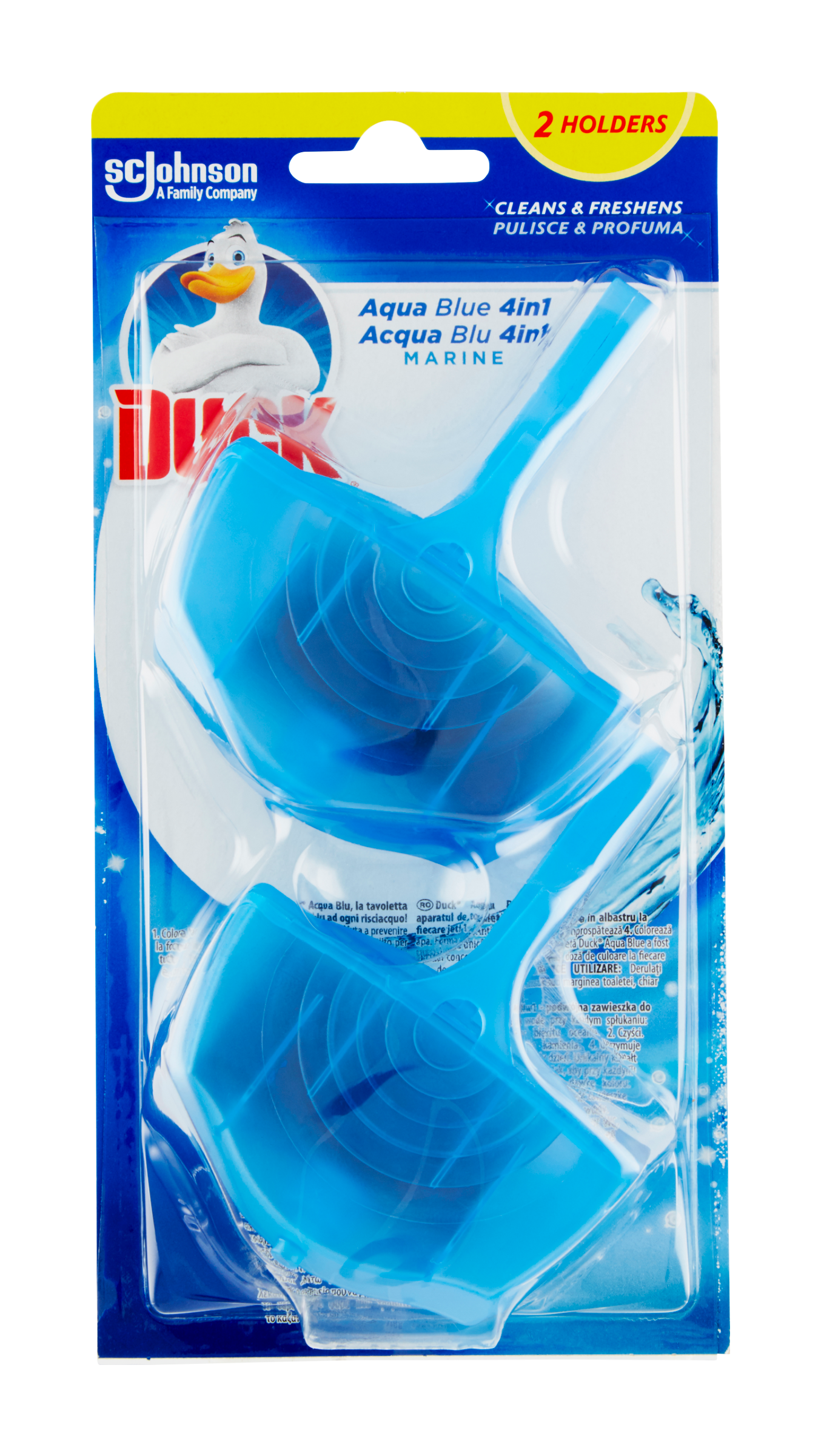 WC blok závěsný čistič 4v1 Aqua Blue Duo Pack 