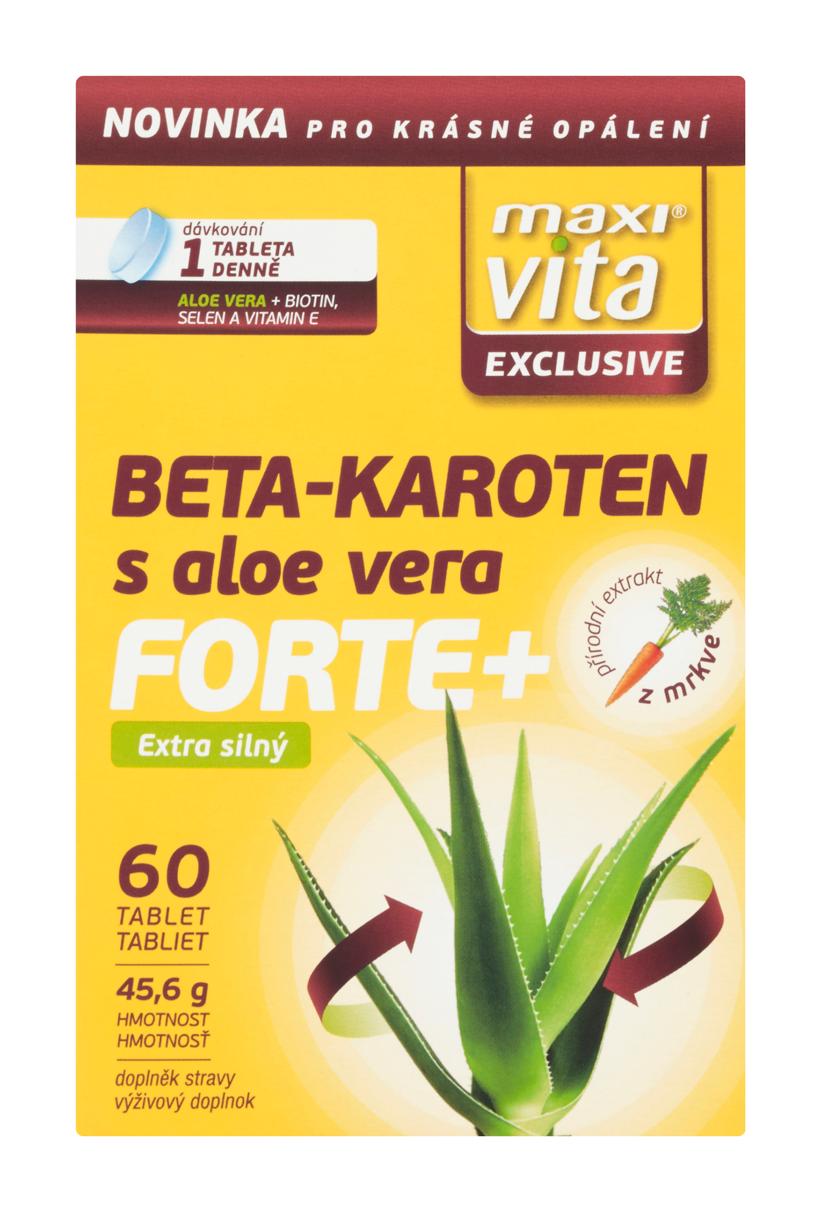 Exclusive Beta-Karoten s aloe vera forte+, doplněk stravy