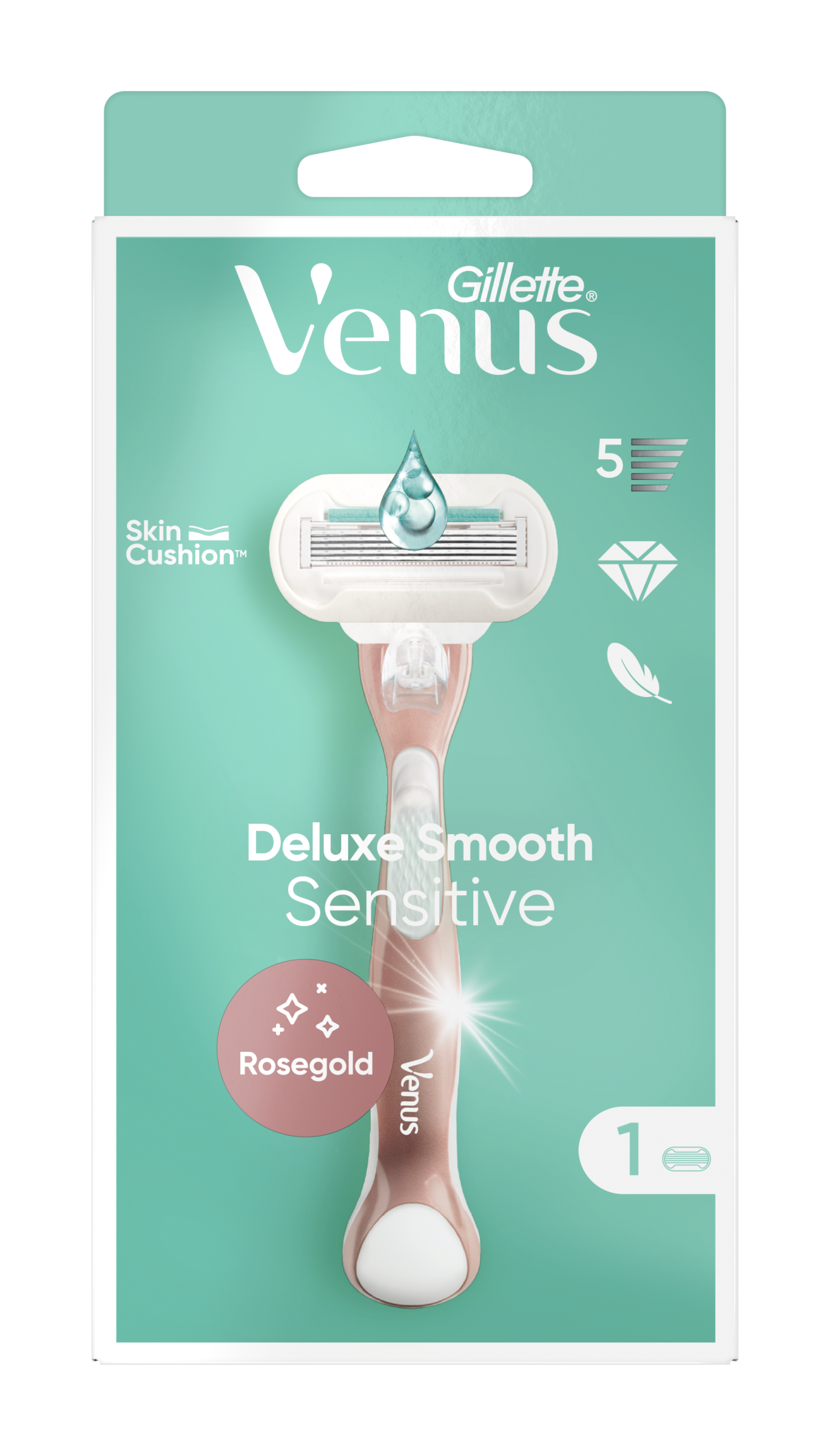 Dámský holicí strojek s kovovou rukojetí Venus Extra Smooth Sensitive RoseGold